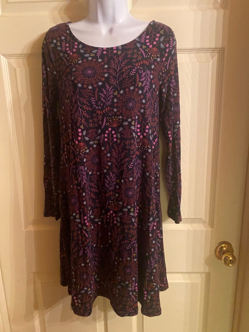 Matilda Jane Dark Purple Floral Long Sleeve Swing Dress